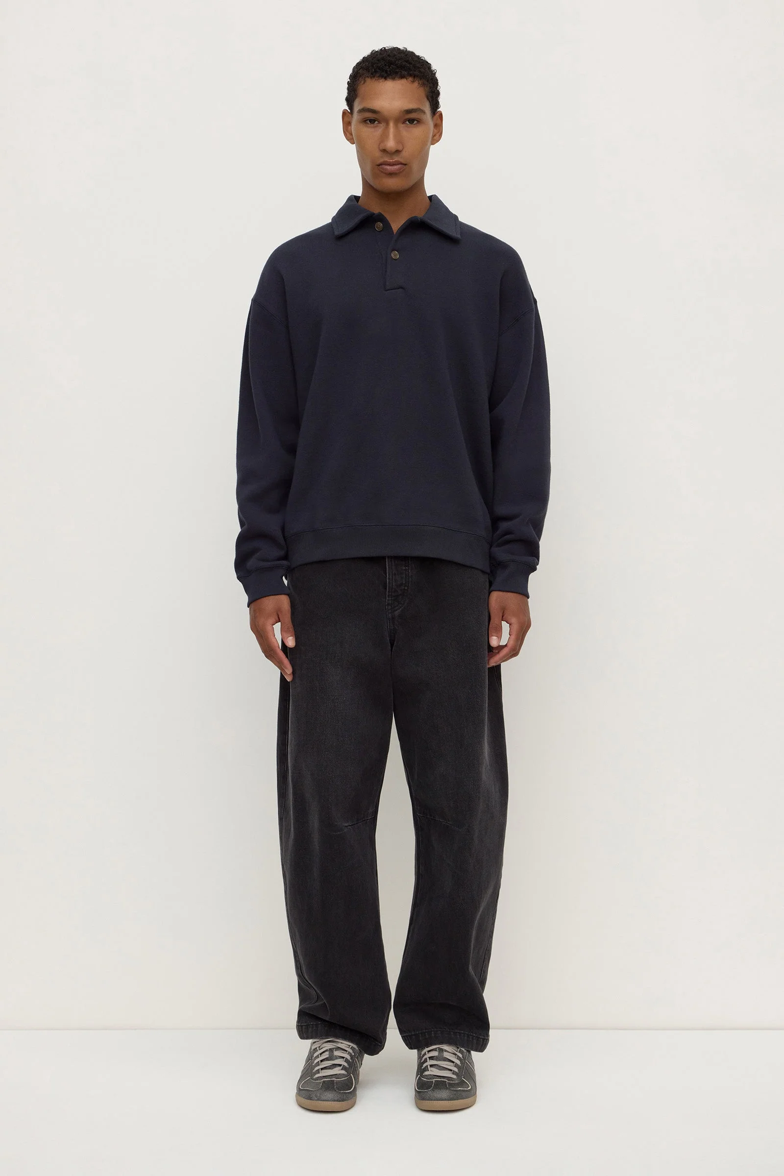 True Navy Fleece Polo