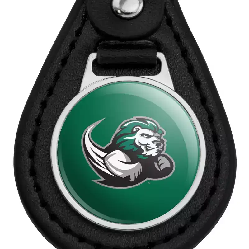 Slippery Rock Primary Logo Black Leather Keychain