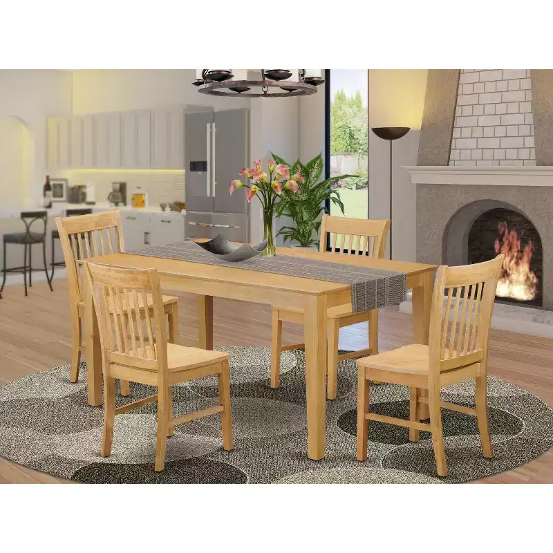 HomeStock Dining Table Set With 4/6 Chairs Kitchen Dining Room 36x60 Inch