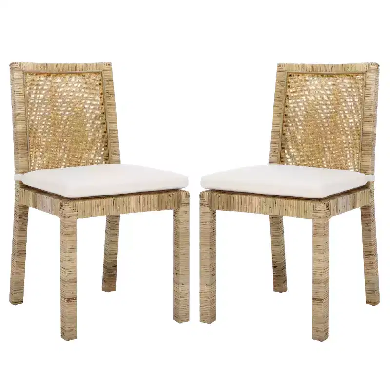 Tojo Cane Dining Chair W/ Cushion (Set of 2) - DCH6502 - Safavieh