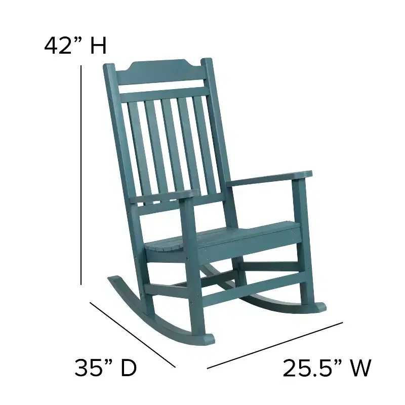 Emma and Oliver All-Weather Rocking Chair in Faux Wood - Patio and Backyard Furniture