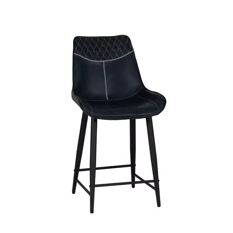 Upholstered Counter Height Barstool Blue