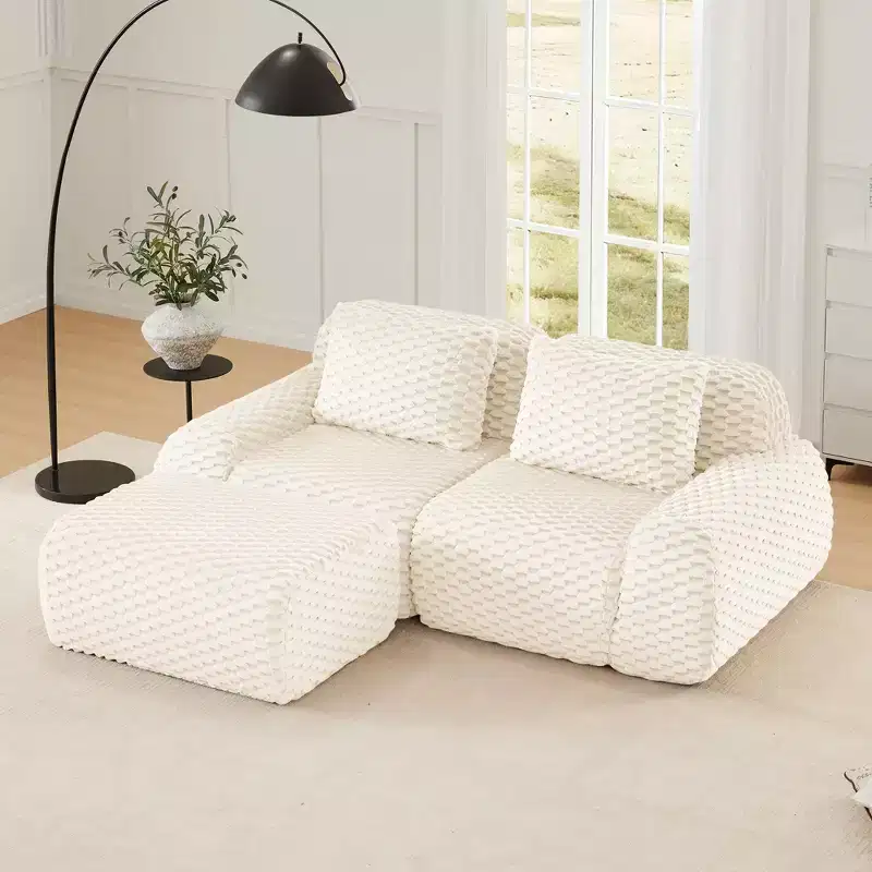 82 Modern L-Shaped Modular Sectional Sofa for Living Room,Flannelette Fabric,Oversized 2-Seater Couch,boneless sofa