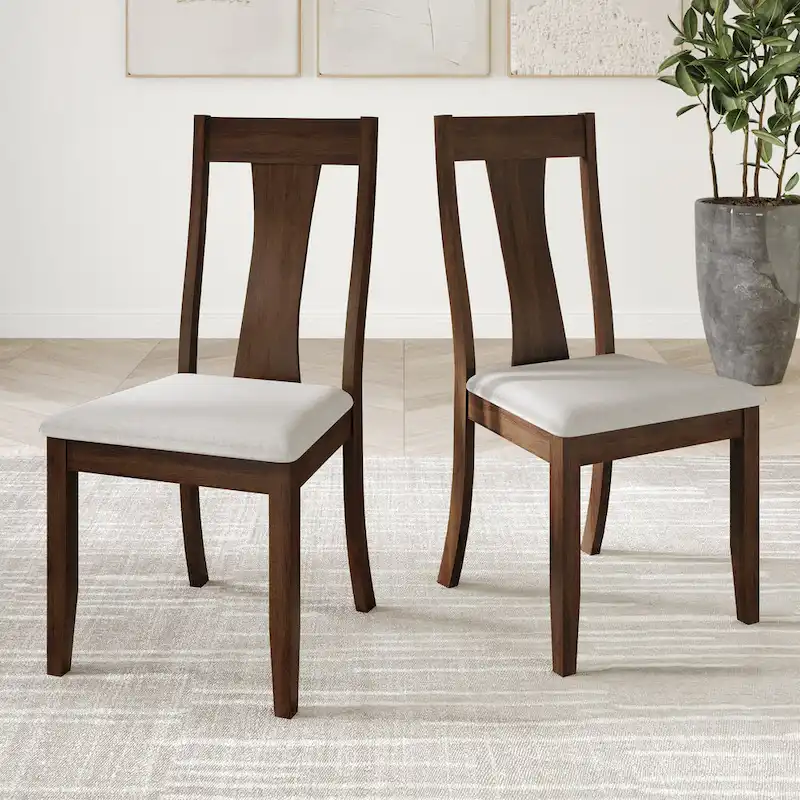 CraftPorch Vintage Style Wooden Dining Chairs (Set of 2) - N/A
