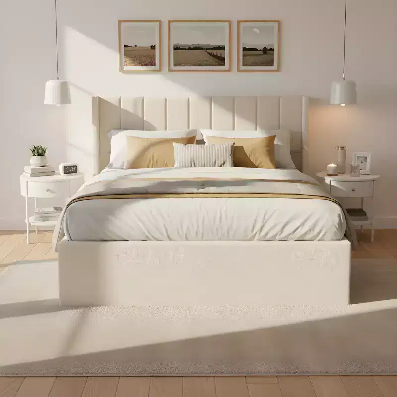 Christopher Knight Home Wioleta Modern Chenille Upholstered Platform Bed with 4 Drawers