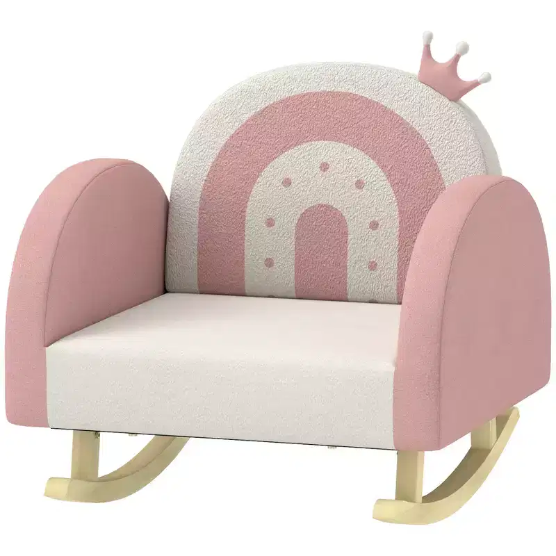 Kids Rocking Chair, Princess Crown Toddler Chair, Children's Armchair Rocker for Bedroom, Playroom