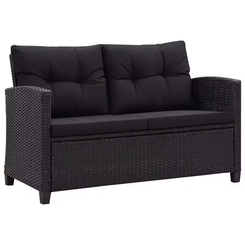 vidaXL Patio Sofa Outdoor Conversation Set with Cushions 6 Piece PE Rattan