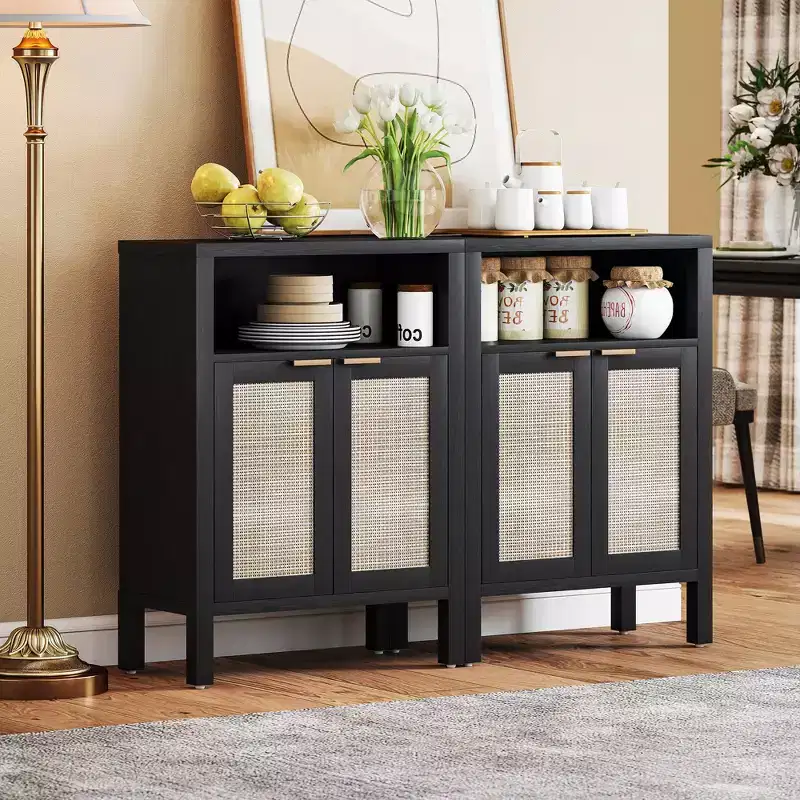 Sideboard Buffet Cabinet with Storage, Modern Accent Cabinet with Adjustable Shelf Bar Cabinet