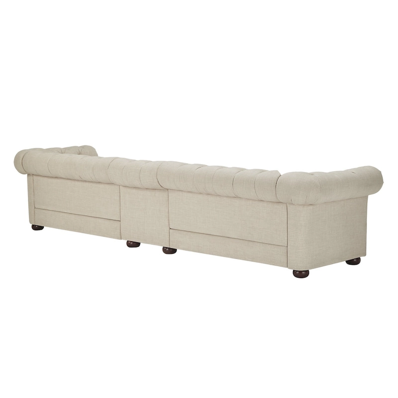 Knightsbridge Beige Linen Tufted Chesterfield Modular Sofa by iNSPIRE Q Artisan