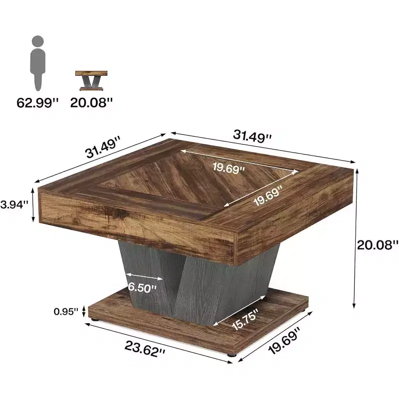 Tribesigns 31.5 Square Coffee Table