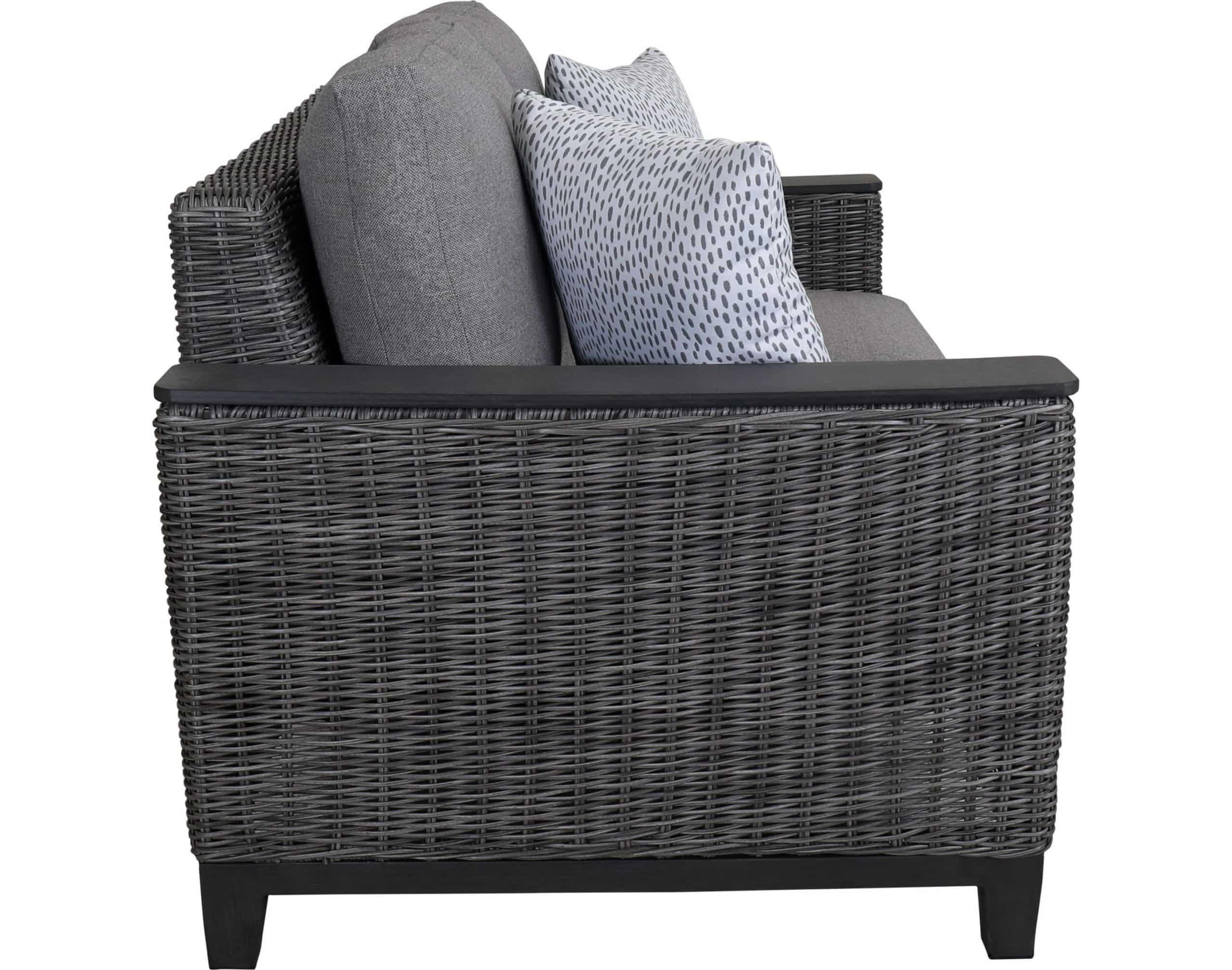 Outdoor Wicker Loveseat with Deep Cushions All-Weather Patio