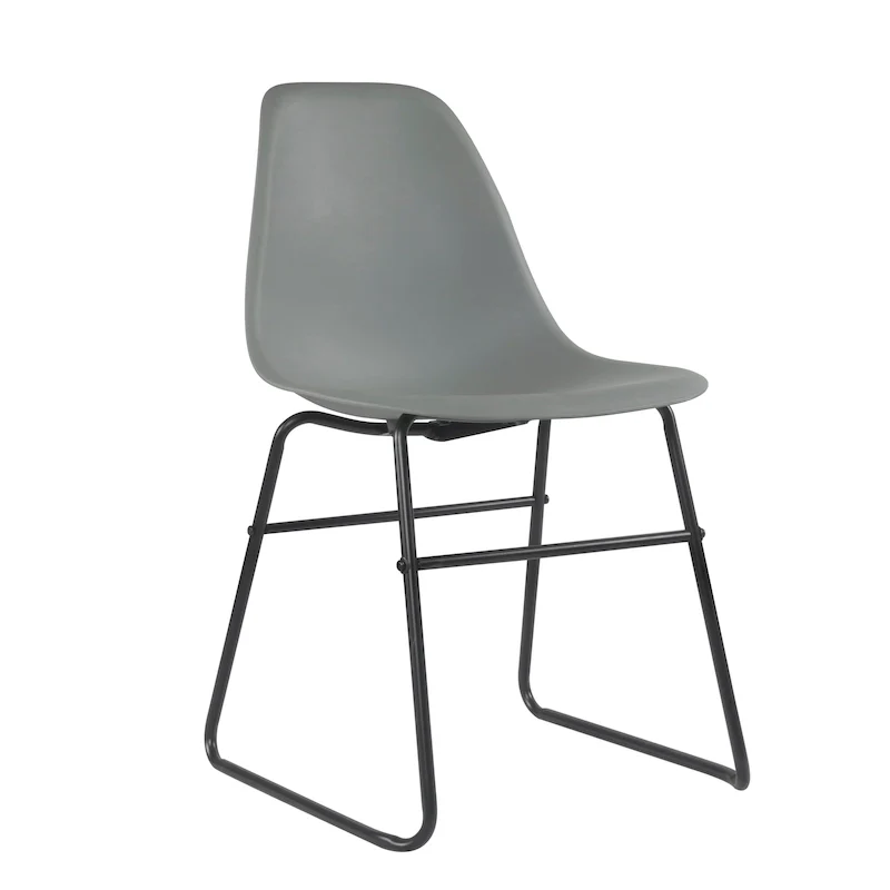 Alivia Modern Armless Dining Chairs w/ Iron Legs (Set of 2)