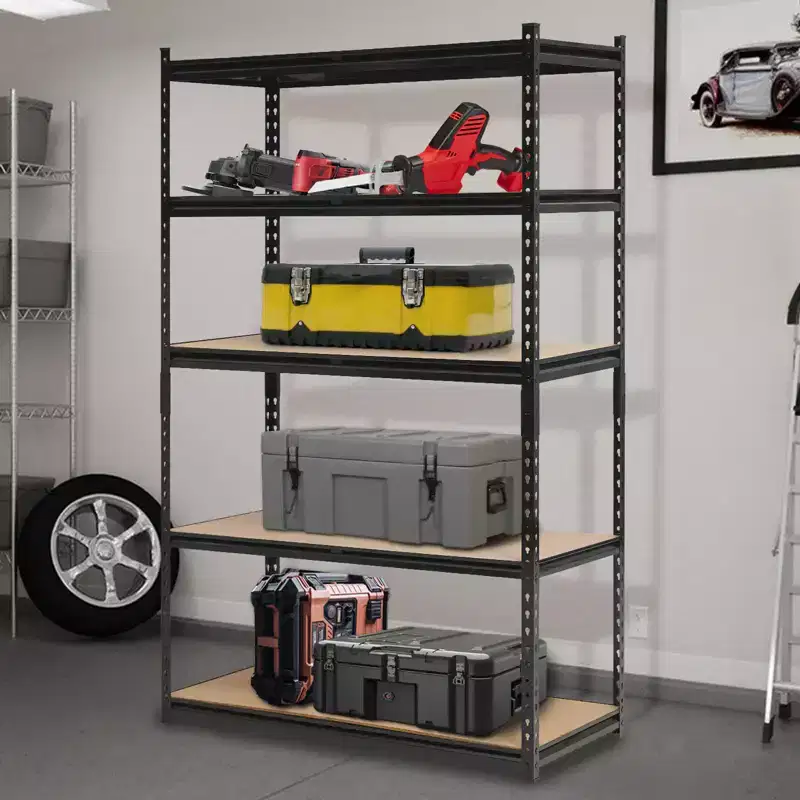 Garage Home Storage, 5 Tier 36 in Metal Shelving Unit, Heavy Duty Adjustable Utility Storage Shelves for Pantry Basement, Black