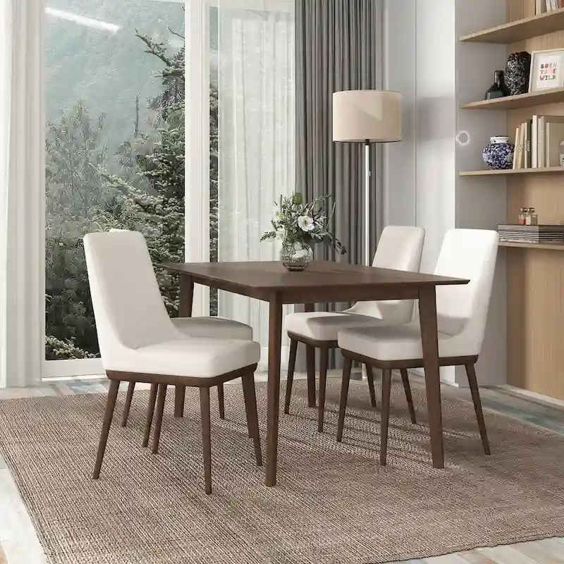 Grayson Mid Century Modern Beige Dining Chair (Set of 2)
