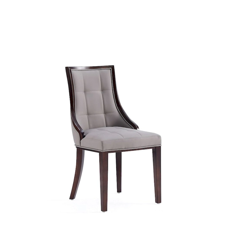 Fifth Avenue Cream and Walnut Faux Leather Dining Chair (Set of Two)