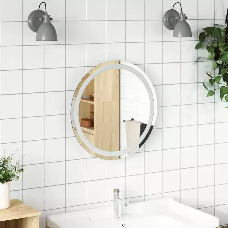 LED Bathroom Mirror Glass 19.7 in diameter Modern Round Vanity
