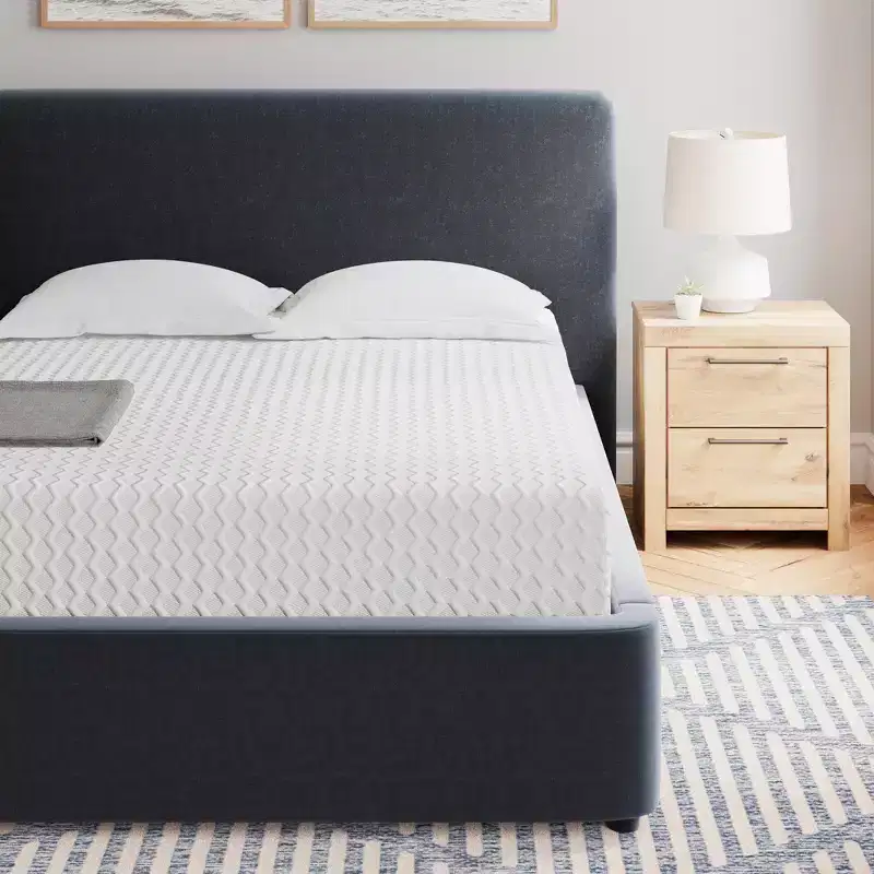 Signature Design by Ashley 12 Inch Chime Medium Firm Charcoal Gel & Green Tea Infused Memory Foam Mattress for Pressure Relief