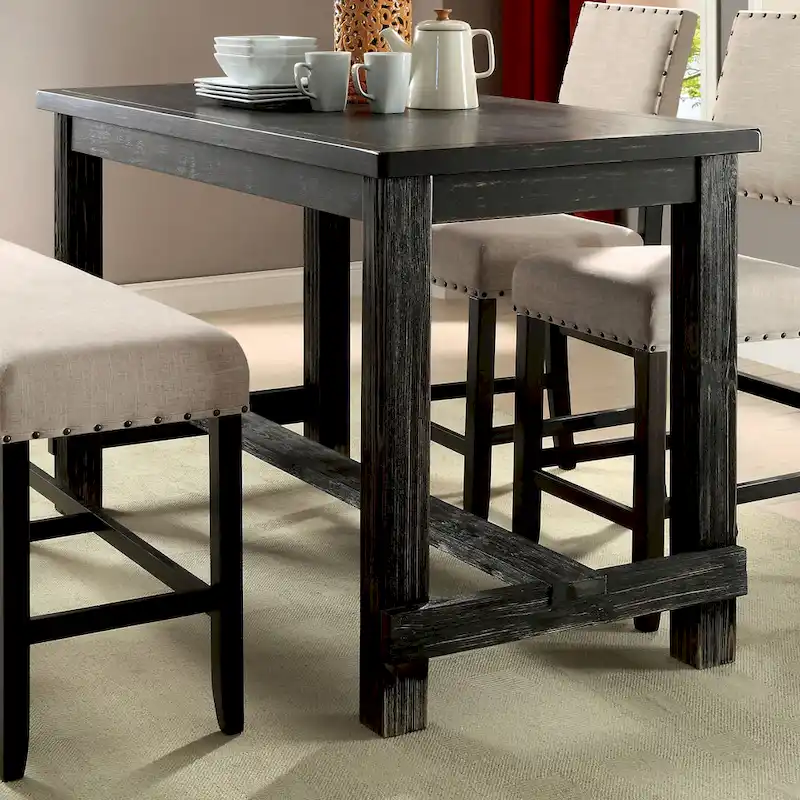 Rustic Black 60-inch Counter Height Dining Table