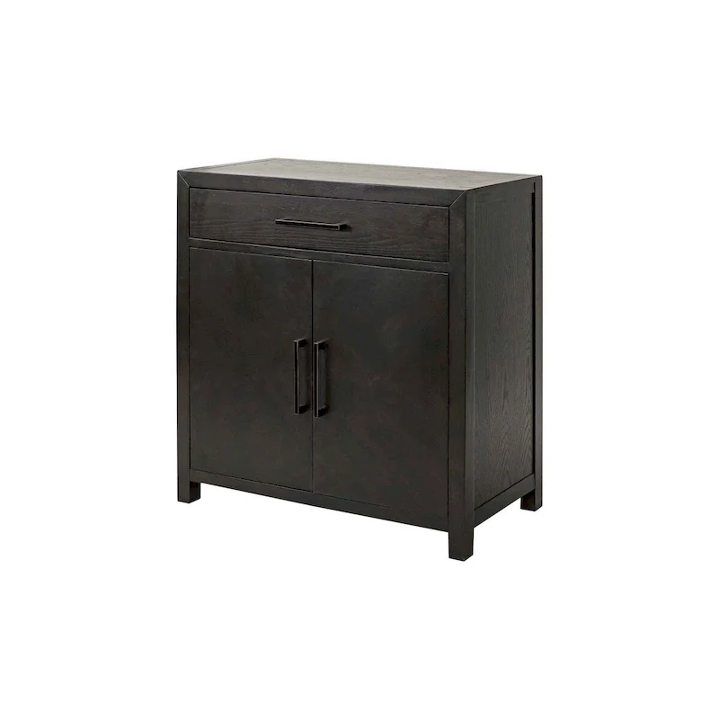 Wood Dining Cabinet with Bar Storage, Black