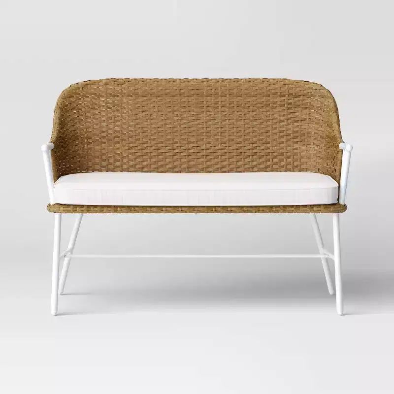 Lenwood Steel Outdoor Patio Garden Bench Brown - Threshold™ designed with Studio McGee