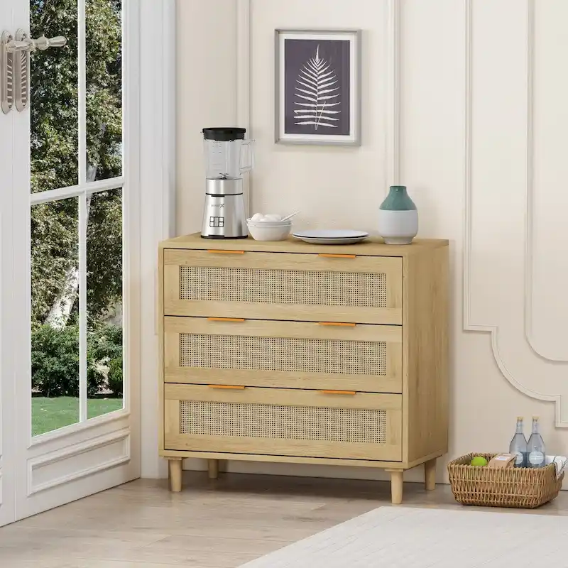 31.50Drawers Rattan Storage Cabinet for Bedroom Living Room