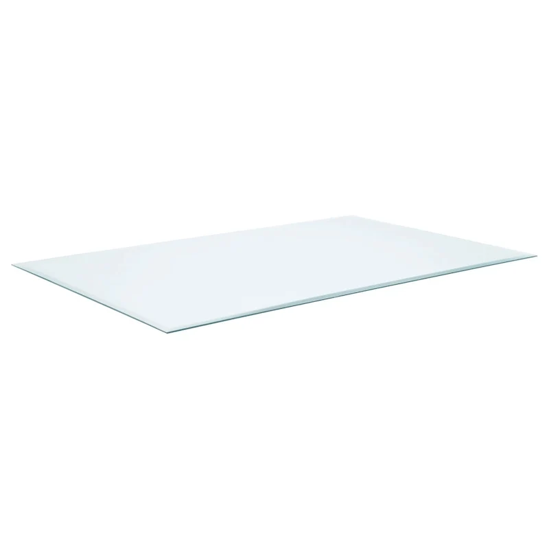 Rectangular Casual Clear Tempered Glass Top