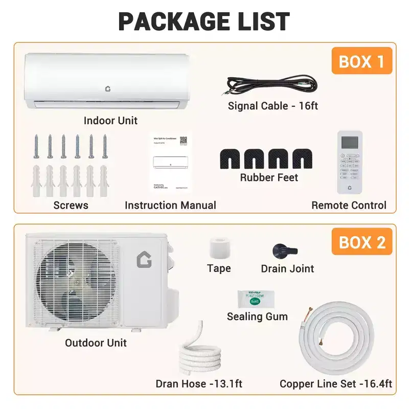 9000 BTU Mini Split Air Conditioner, Wifi Enabled 20 SEER2 230V Ductless AC Unit Cool up to 450 Sq. Ft, Inverter Ductless Air Conditioner,White