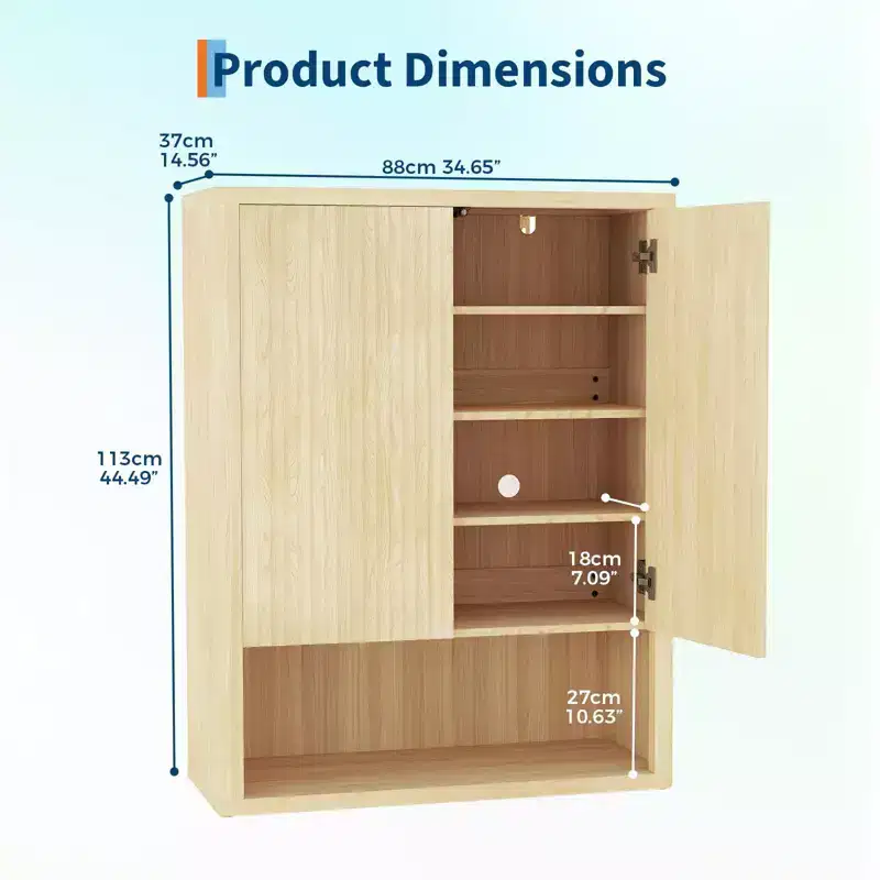 5-Tier Fluted Shoe Cabinet with Doors