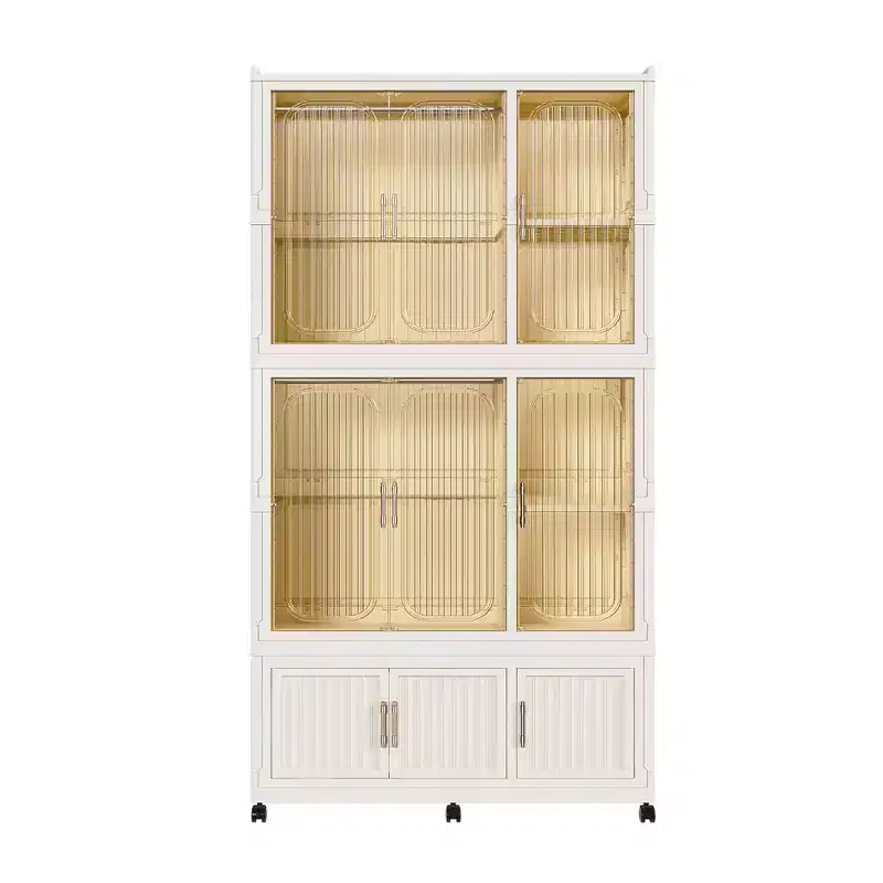 Clihome Portable Wardrobe Closet Storage Organizer,Wardrobe Storage Cabinet,with 9 Magnetic Doors & 9 Cubes