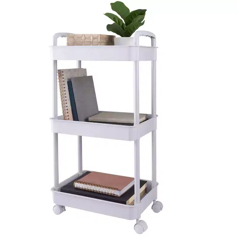 3-Tier Rolling Utility Cart with Wheels - White