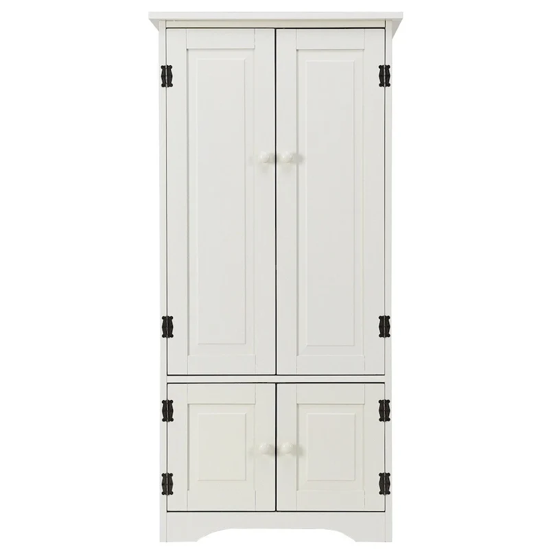 Storage Cabinet with Adjustable Shelves, Freestanding Bookcase with Doors, Living Room or Office
