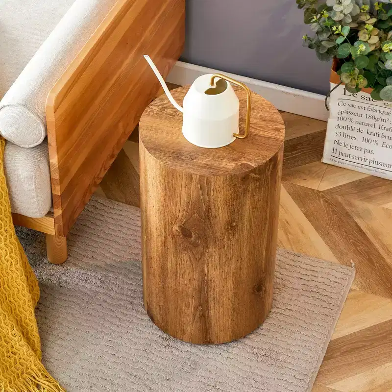 Patterned Cylindrical Multifunctional Table, MDF Coffee Small Dining Workbench Writing Desk for Various Interior Styles