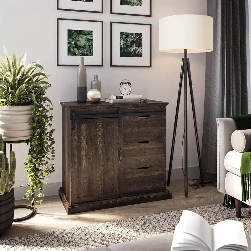 Sideboard Buffet Cabinet - 15.7D x 31.5W x 31.8H
