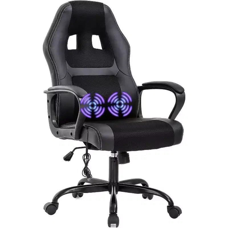 FDW Racing Gaming Chair Home Office Chair Ergonomic Desk Chair Massage PU Leather Computer Chair with Lumbar Support Headrest Armrest