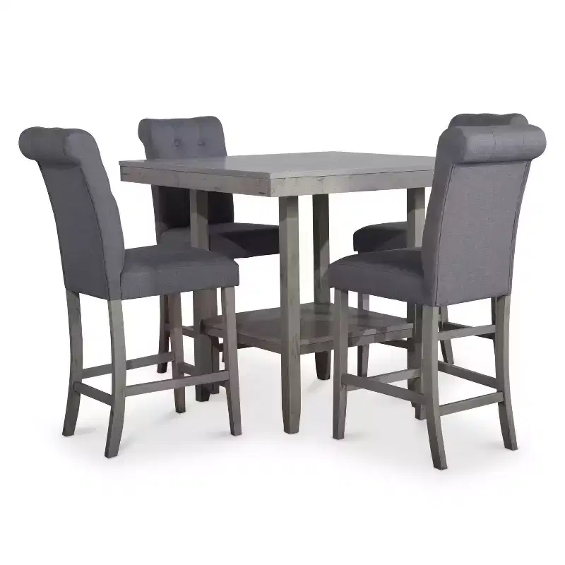 Home Design 5pc Dothan Counter Height Dining Set Antique Gray