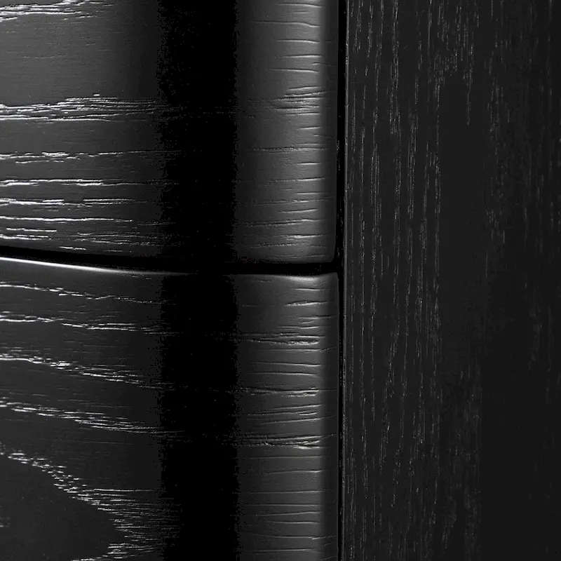 Black / Silver Glam 3-Drawer Nightstand, for 1