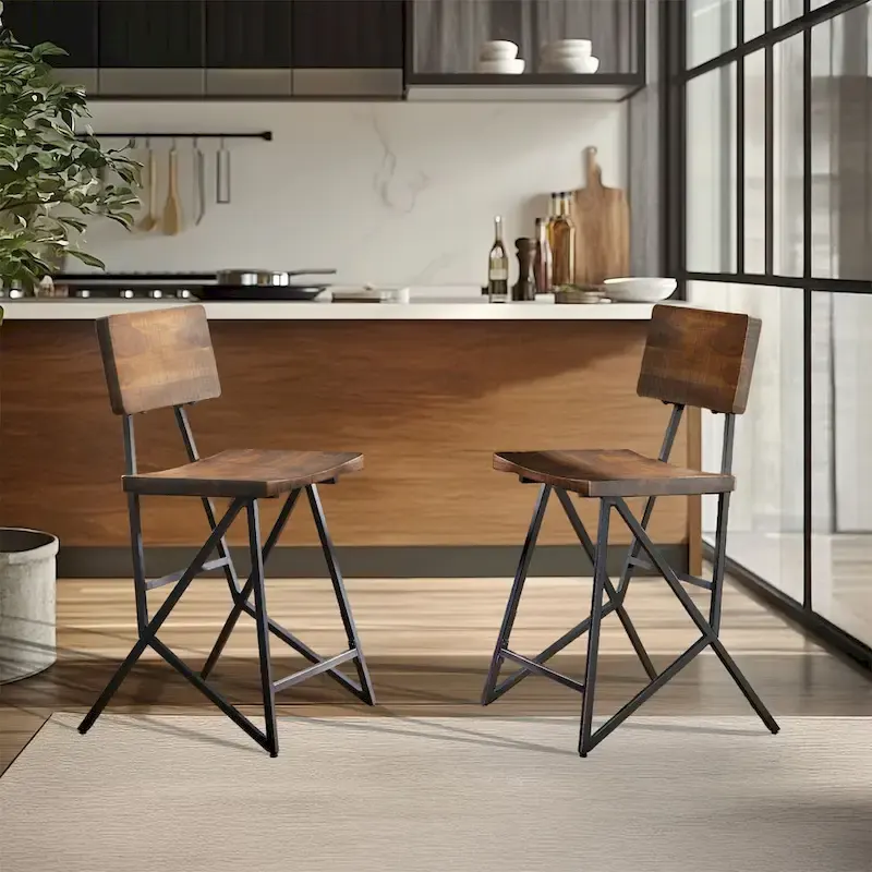 INK+IVY Trestle Counter Stool