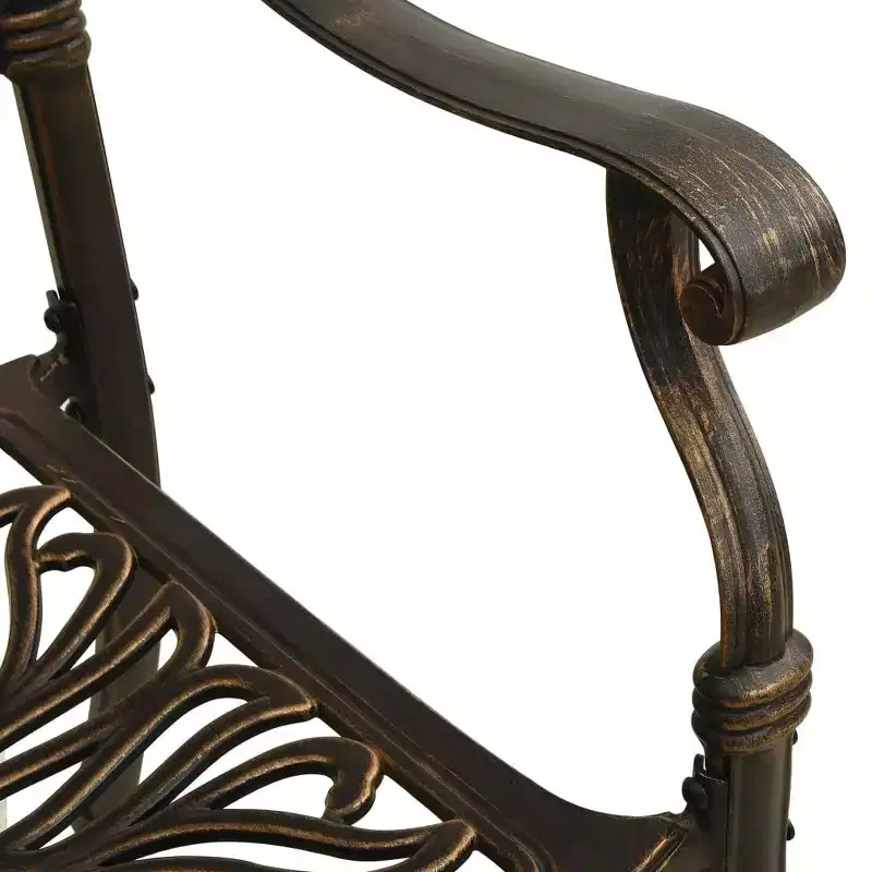 vidaXL Garden Chair Set of 2 Bronze Cast Aluminum Standard Tough