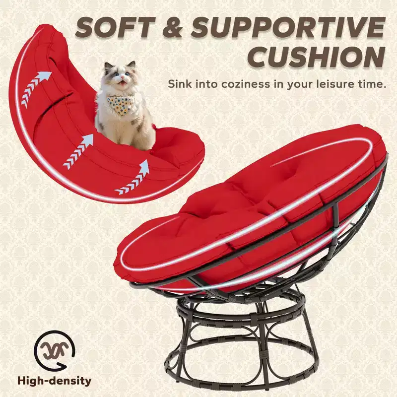 Papasan Patio Chair with Cushions
