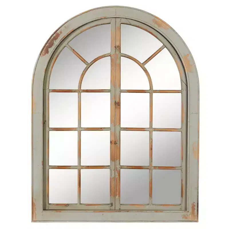 48 x 37 Farmhouse Classic Arched Window Design Decorative Wall Mirror - Olivia & May