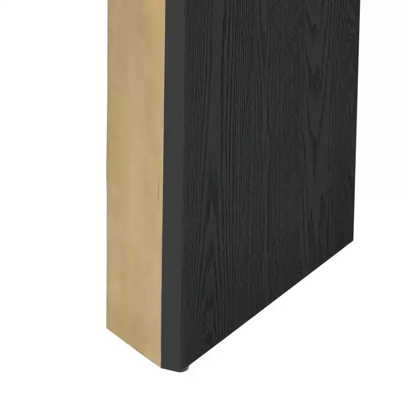 Modern Console Table & Entryway Table, Sturdy Sofa Table with Fireplace Design, Wood Veneer Top