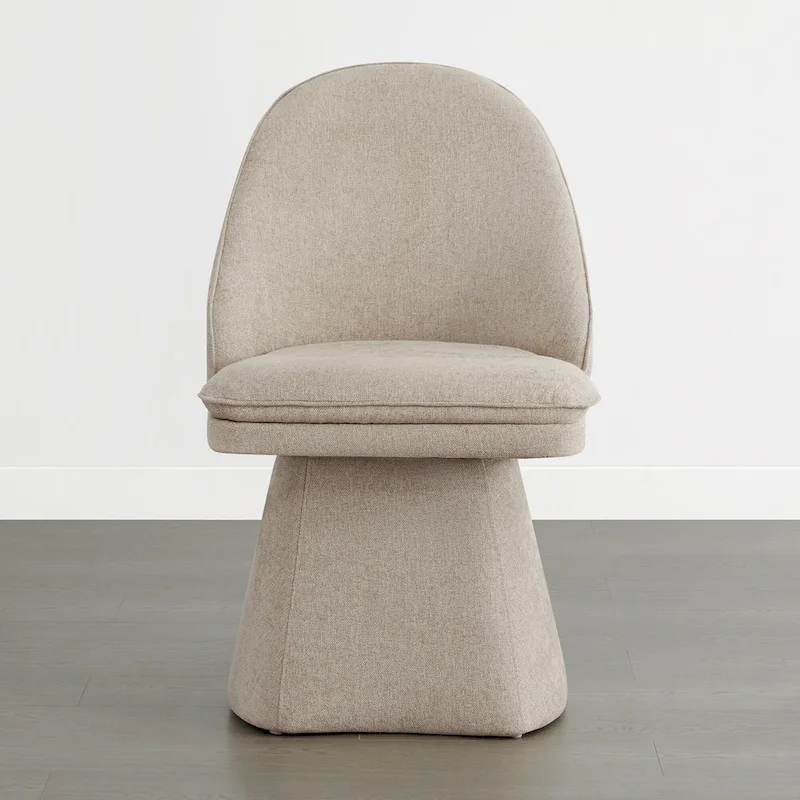 Darah Upholstered Swivel Armless Dining Chair Double-layered Cushions