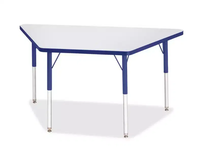 Gray & Blue Trapezoid Activity Table, Multi-Person