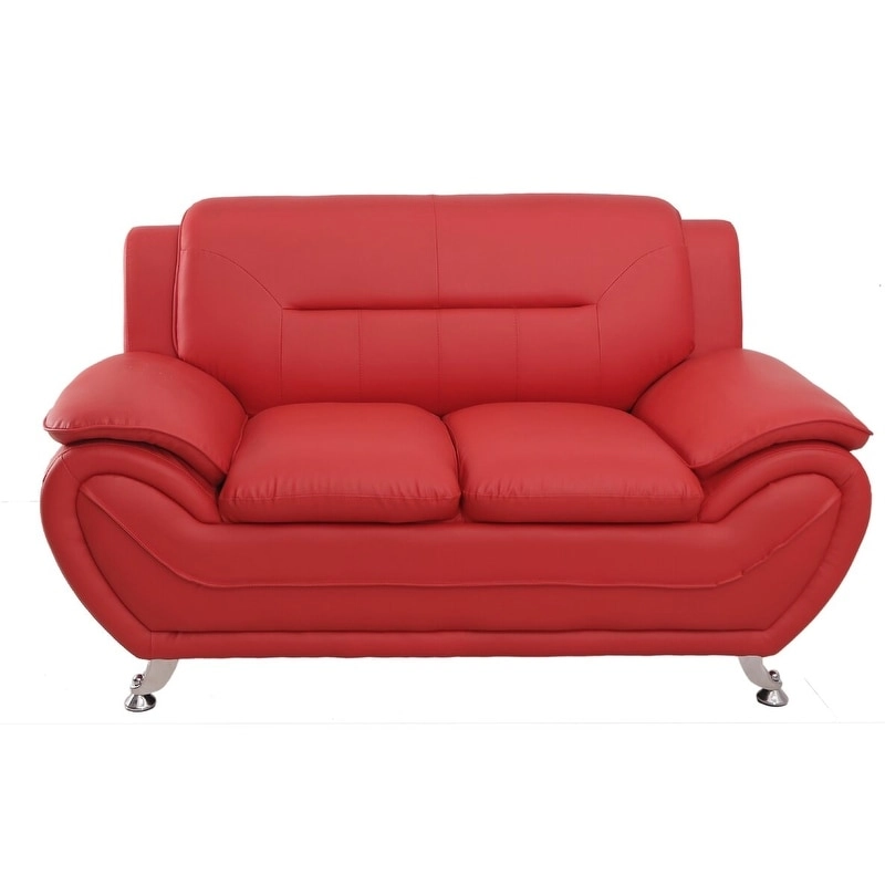 Michael Segura Bonded Leather Upholstered Loveseat