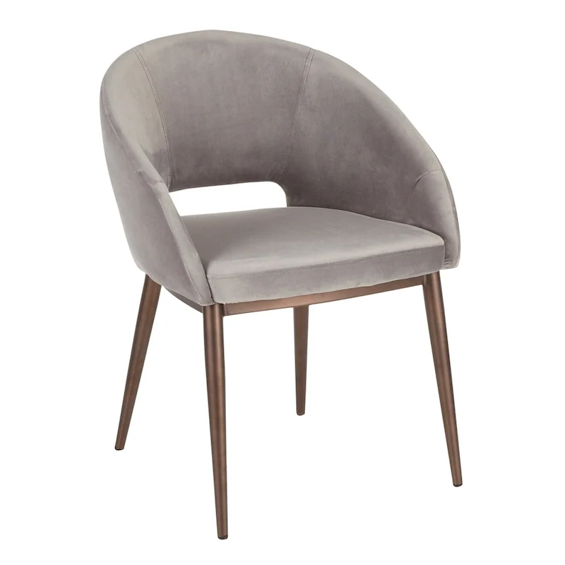 Upholstered Dining Chair with Copper Metal Legs