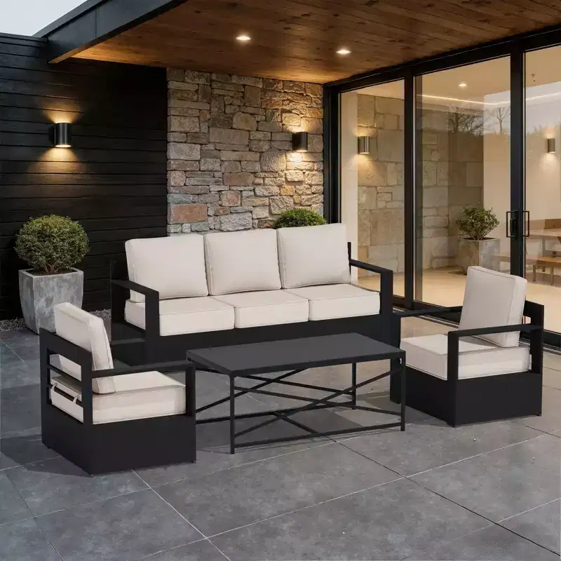 UPTIOT 4-Piece Outdoor Patio Conversation Set