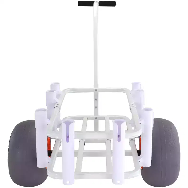 Beach Fishing Cart, 300 lbs Load Capacity, Heavy-Duty Aluminum Pier Wagon with 13