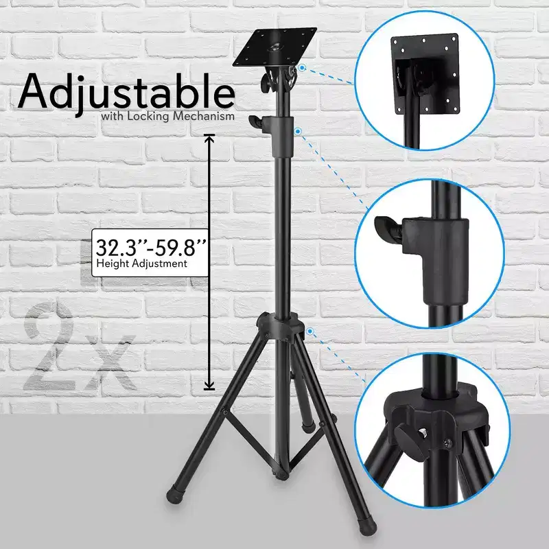 Pyle 32 Portable TV Stand - Height Adjustable Foldable Tripod