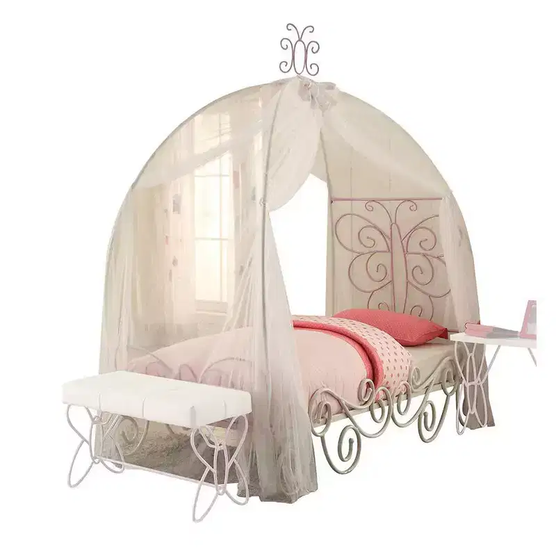 Full Priya II Bed Synthetic Leather/White Finish