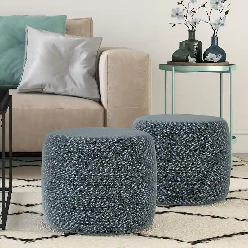 Round Braided Pouf